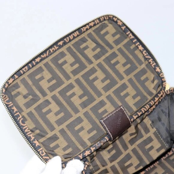 FENDI Vanity Pouch Black Brown Auth 141707 - Picture 11 of 16